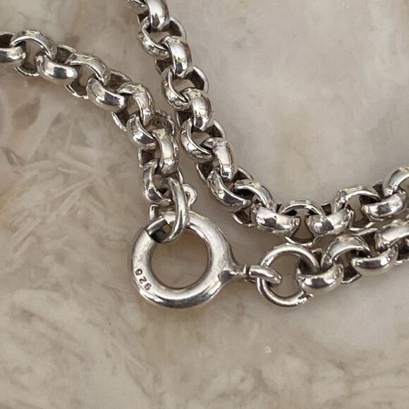 Gucci “G” Solid 925 Sterling Silver Pendant & 16” Sterling Silver Rolo Chain - Picture 8 of 11